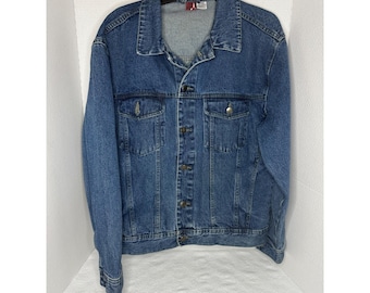 Marlboro Herren Medium Wash Blau Denim Trucker Jacke 100% Baumwolle Erwachsene S