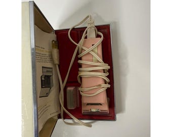Vintage Remington Lektro Blade Pound-29 Pink Elektrorasierer 1970 Koffer Handbuch LB29