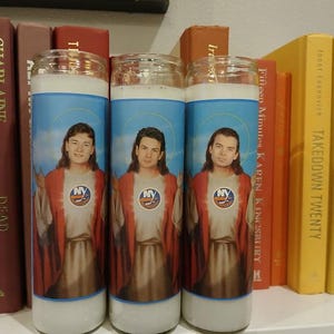 New York ISLANDERS Prayer Candle Barzal Palmieri Schaefer Lee Funny Gift Groomsmen Gift Wedding NhL Hockey Stocking Stuffer