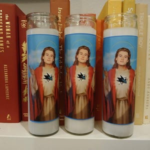 SAN JOSE SHARKS Prayer Candle Funny Gift Groomsmen Gift Wedding Playoffs NhL Stanley Cup HOcKeY