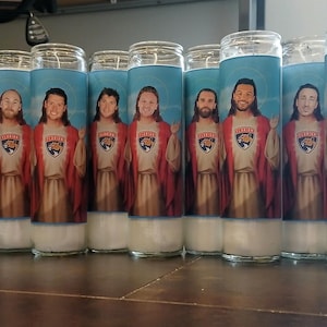 FLORIDA PANTHERS Hockey Prayer Candle Tkachuk Bobrovsky Bennett Marchand Barkov Playoffs NHL Stanley Cup Funny Gift Groomsmen Gift Wedding