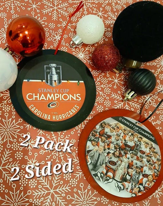 CAROLINA HURRICANES Stanley Cup Champs 2026 Christmas Ornaments