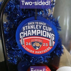 Florida PANTHERS Stanley Cup Champions 2025 CHRISTMAS ORNAMENT Acrylic Ornament Bobrovsky Marchand Barkov Gift Wrapped Stanley Cup Champs
