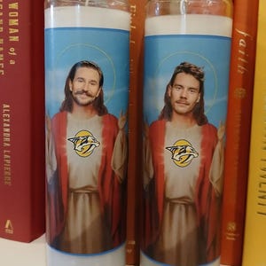 NASHVILLE PREDATORS PREDS Stamkos Saros OReilly ForSBErg Prayer Candle Funny Gift Groomsmen Gift Wedding Playoffs NhL Stanley Cup HOcKeY