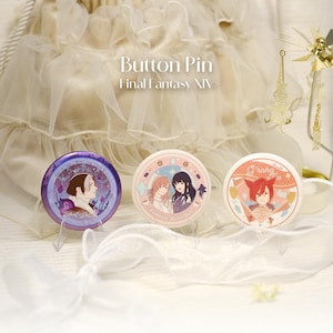 Reserva anticipada / Pin con purpurina de FFXIV / G'raha Tia Emet-Selch Ryne Gaia / Final Fantasy XIV