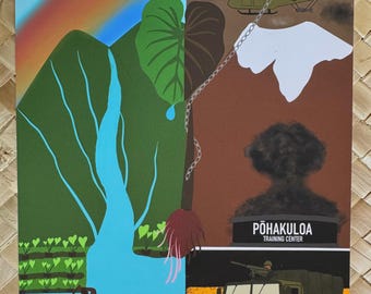 Pōhakuloa Training Center Print: Hawaiian Land Rights Art (Bamboo Paper)