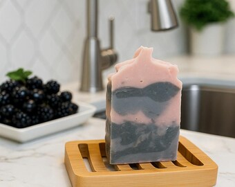 Black Currant Noir - Gentle Moisturizing Bar Soap – Homemade Cold Process Natural Artisan Soap, 4oz