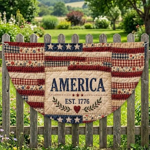 Patriotic Garden Flag 1776-2026, America 250th Anniversary Banner, Patriotic Porch Decor, Patchwork USA Flag, Fourth of July Outdoor Decor