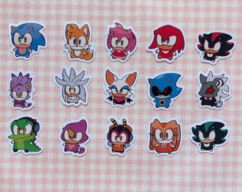 Chibi Sonic Vinyl Stickers -, Shadow, Tails, Silver, Blaze, Rouge, Infinite, Mephiles, Espio, Charmy, Metal Sonic and more!