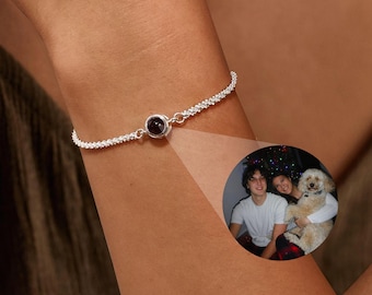 Custom Photo Projection Bracelet, Personalized Picture Inside Bracelet, Minimalist Photo Memorial Jewelry, Trendy Best Friend Gift