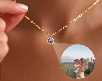 Projektionsfoto-Halskette, Silberner Bubble-Schmuck für Damen, Personalisiertes Erinnerungsfoto-Geschenk, Geschenk für die beste Freundin, Geburtstagsgeschenk für sie