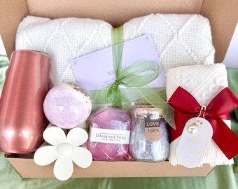 Hug In A Box, Encouragement Gift, Mom Gift Set, Hygee Gift Box, Thinking Of You Box, Cozy Care Package, Self Care Basket, Blanket Gift Box