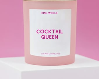 Bartender Gift Cocktail Queen Custom Candle Funny Unique Handmade Mixologist Mixology Graduate Congrats Care Package Thank You Gift Idea