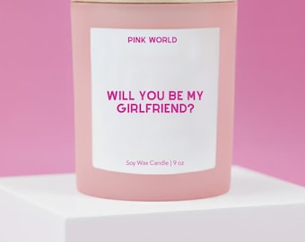Will You Be My Girlfriend Gift Custom Candle Funny Unique Handmade Romantic Anniversary Proposal for Partner Boyfriend Girlfriend Keepsake