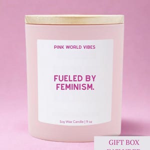 Presente feminista empoderador para mulheres, caixa de presente inspiradora para autocuidado, vela de aniversário para melhor amiga, feminismo, justiça social e ativismo