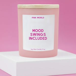 Mood Swings Included Candle Funny Gift for Friends Sarcastic Humor Candle Relatable Self-Care Gift Funny Gift For Sister Gift Box Included