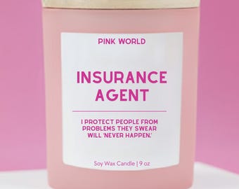 Insurance Agent Custom Candle Funny Unique Handmade Personalized Present For Insurance Broker Appreciation Gift Box