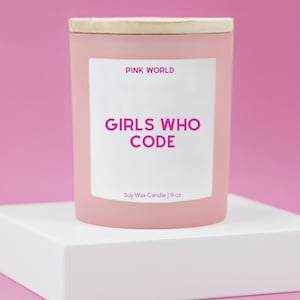 Programmer Gift Girls Who Code Custom Candle Funny Unique Handmade Computer Science For Video Game Coder Software Engineer Data Scientist