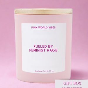 Presente de raiva feminista para mulheres, caixa de presente inspiradora e empoderadora para autocuidado, vela de aniversário para melhor amiga, feminismo, justiça social e ativismo