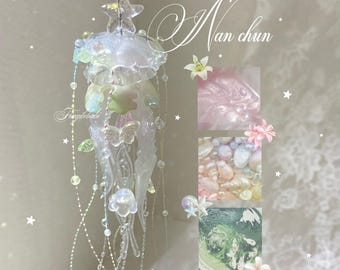 Jellyfish keychain - Nanchun - Shimmering ocean lover gift - Fairycore charm