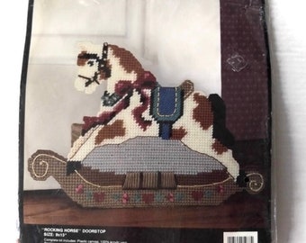 Plastic Canvas Kit Bucilla Rocking Horse Door Stop Doorstop 5988 Nursery Decor