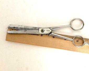 Vintage Sammann Thinning Shears Hair Cutting Hot Drop Forged Steel Made In Italy Italian