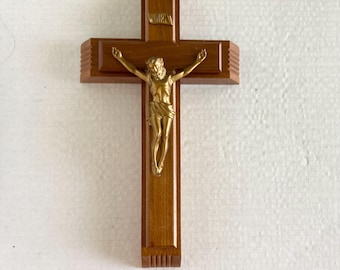 Vintage Wooden Last Rites Crucifix Cross Sick Call Set Catholic Candles Holy Water Bottle