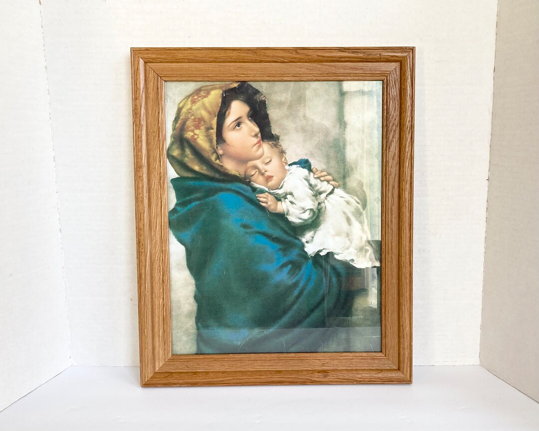 Vintage Framed Madonna of the Streets Print Wood Frame | Religious Art ...