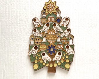 Vintage Partridge In A Pear Tree Stoneware Wall Plaque Christmas Tree Home Decor Hanging Ceramic