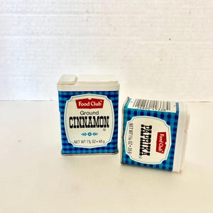 Vintage Food Club Spice Tins Containers Cinnamon Paprika
