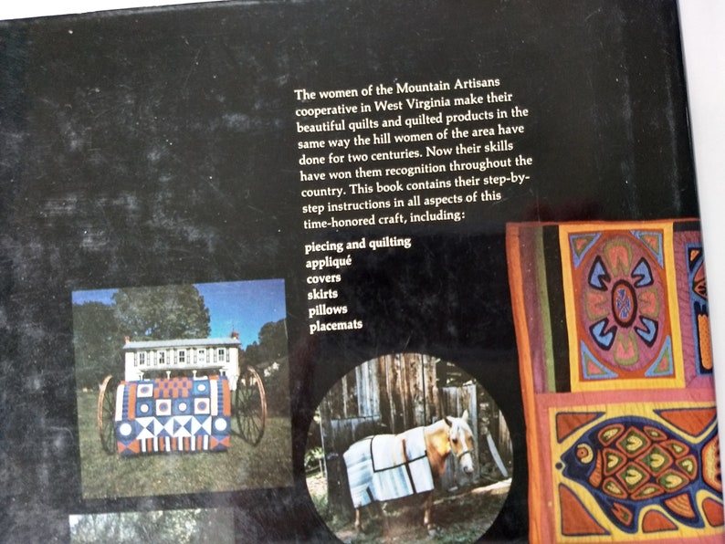 The Mountain Artisans Quilting Book Alfred Allan Lewis HCDJ West Virginia Vintage 1973 Instructions Hardcover Gift For Quilter Designs