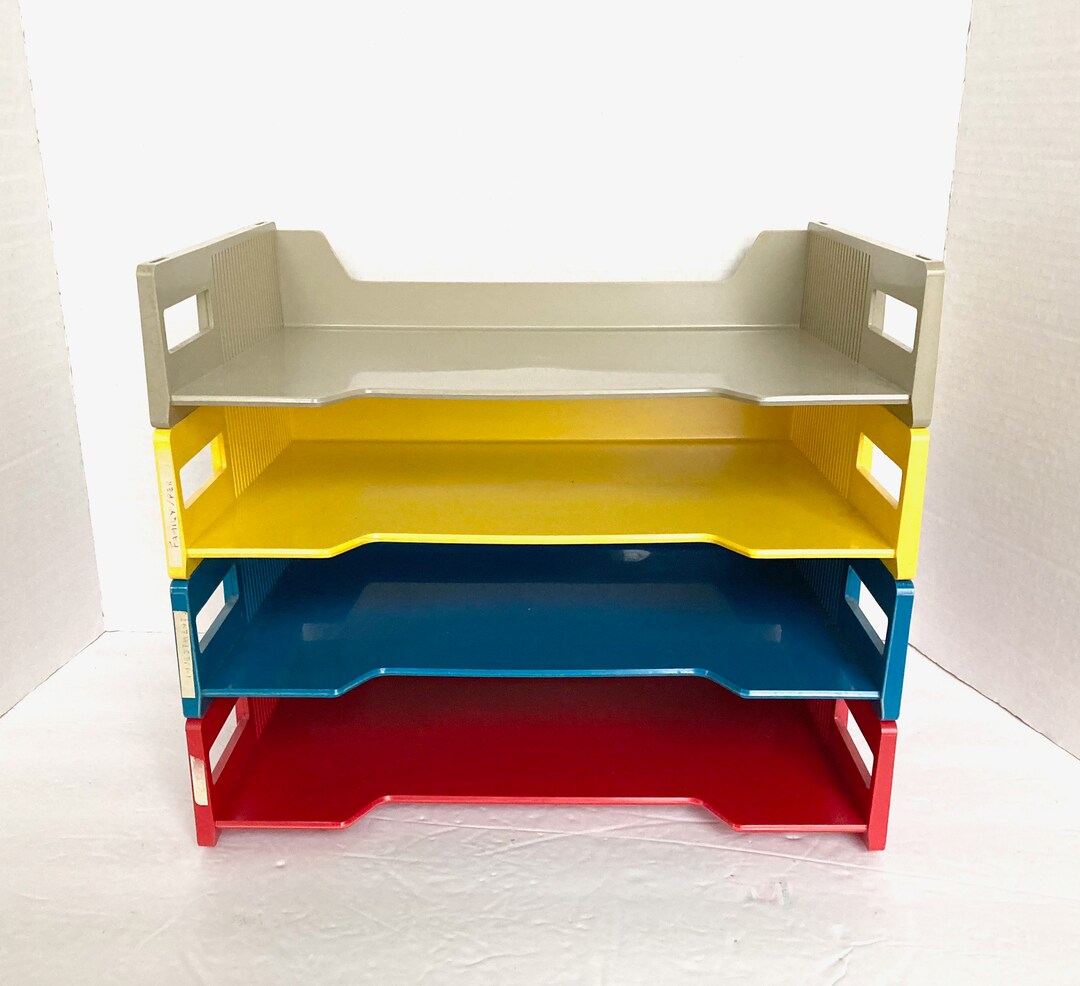 Vintage 1969 Eldon Plastic Paper in Out Desktop Trays Etsy