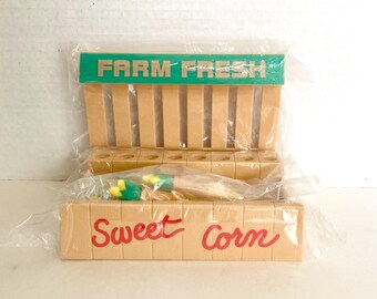 NEW Vintage Avon Corn On The Cob Holders Skewers Butter Dish Set Farm Fresh Summer