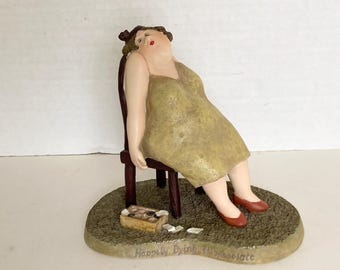 Vintage 2001 Erika Oller Resin Figurine Happily Dying Of Chocolate Bottman Design Inc 75401