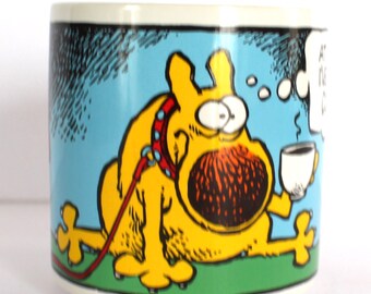 Vintage Mother Goose Grimm Coffee Mug / Cup Beware of Dog Mike Peters Cartoon Dog Lovers Gift Funny Cute Unique Coffee Cup Mug Grimmy