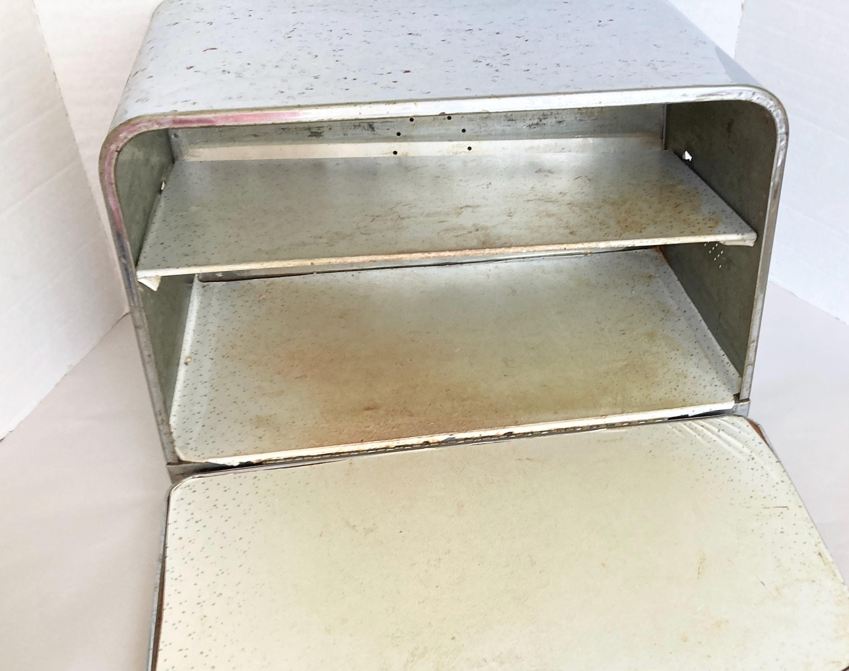 Vintage Lincoln Beautyware Bread Box Metal Chrome Finish Mid