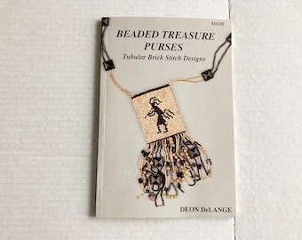 Beaded Treasure Purses Book: Tubular Brick Stitch Beadwork Pattern Guide Amulet Bag How To