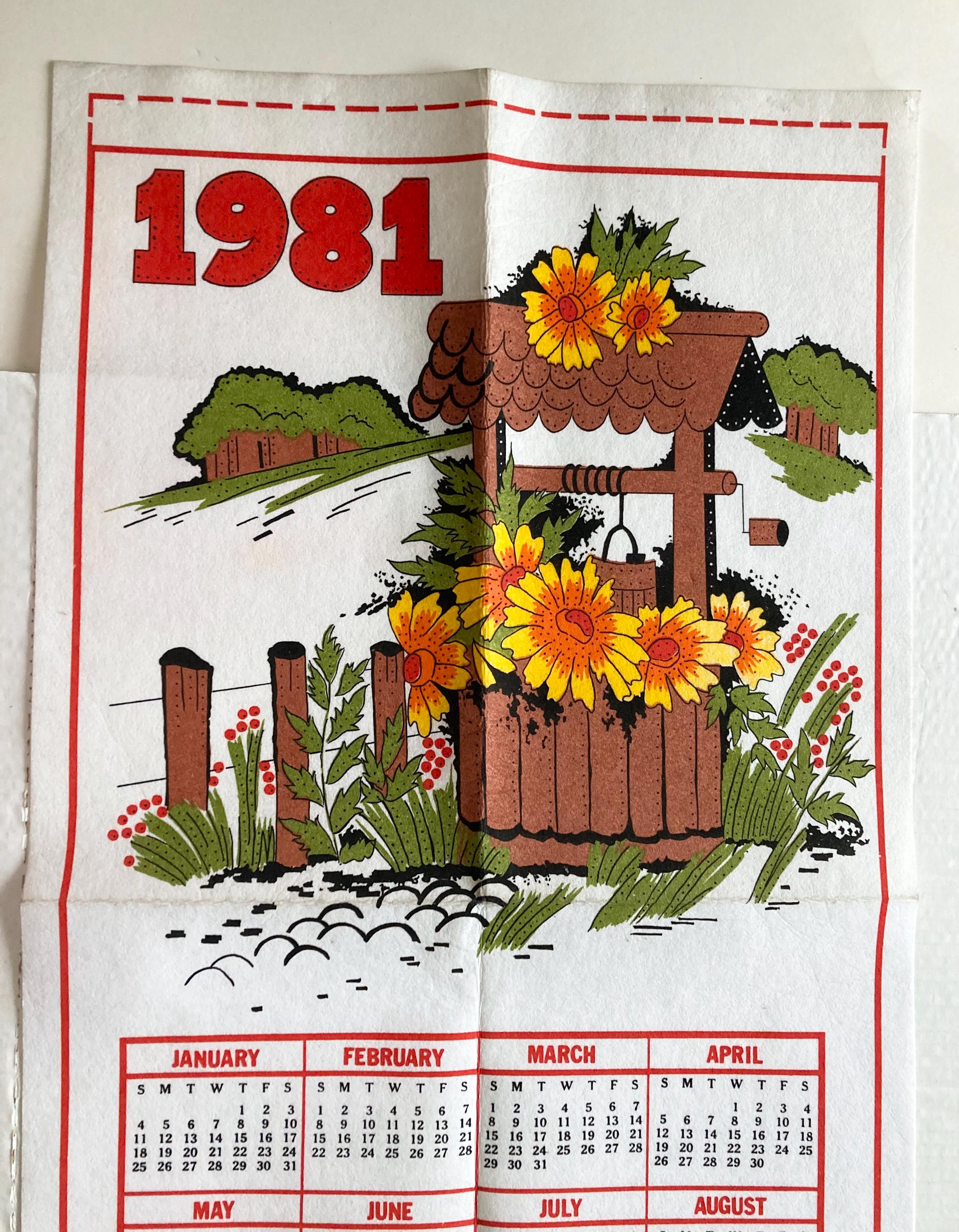 1980s Vintage Wall Calendar - Etsy