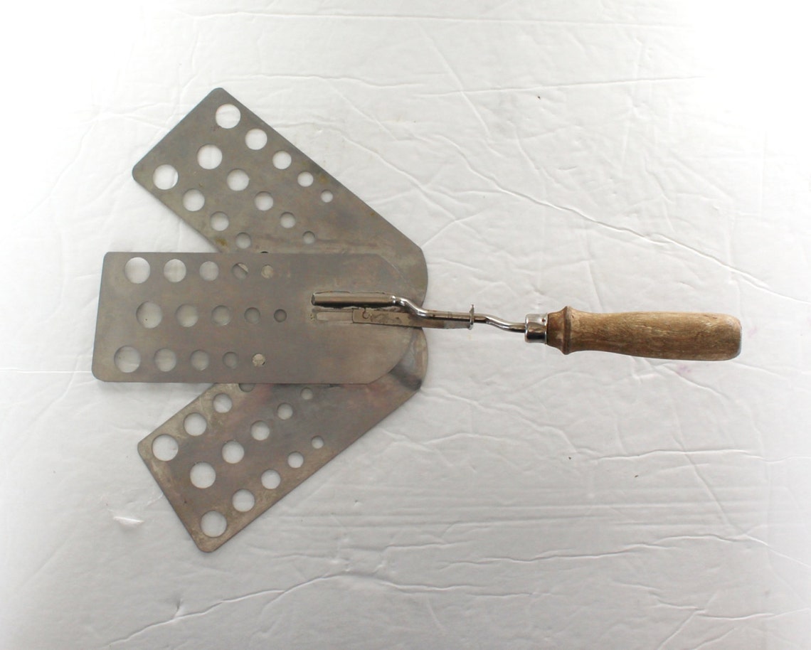 Vintage Expandable Spatula / Wood Handle / Stainless Steel / Etsy