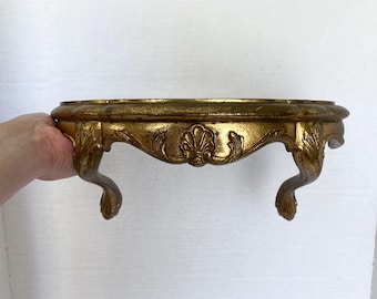 Vintage Burwood Decorative Gold Shelf / Ornate Florentine Style / Molded Plastic Model 2625 Accent
