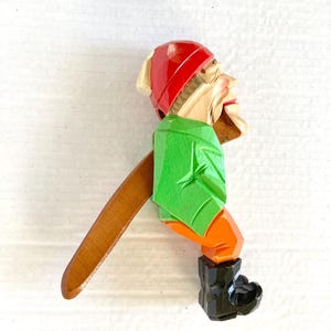 Vintage Nutcracker Hand Carved Wooden Fisherman Hand Painted