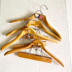 Vintage Wood Heavy Duty Hangers Setwell Suit Wooden Pant Skirt Coat
