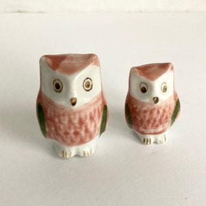 Vintage Miniature Ceramic Owl Figurines Set
