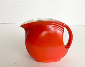 Vintage Camerons Sevilla Creamer Persimmon Miniature Disc Pitcher Pottery Whimsical Decor Small