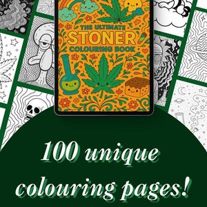 Stoner Coloring Book: 100 Weed-Inspired Pages (Digital Download JPG)