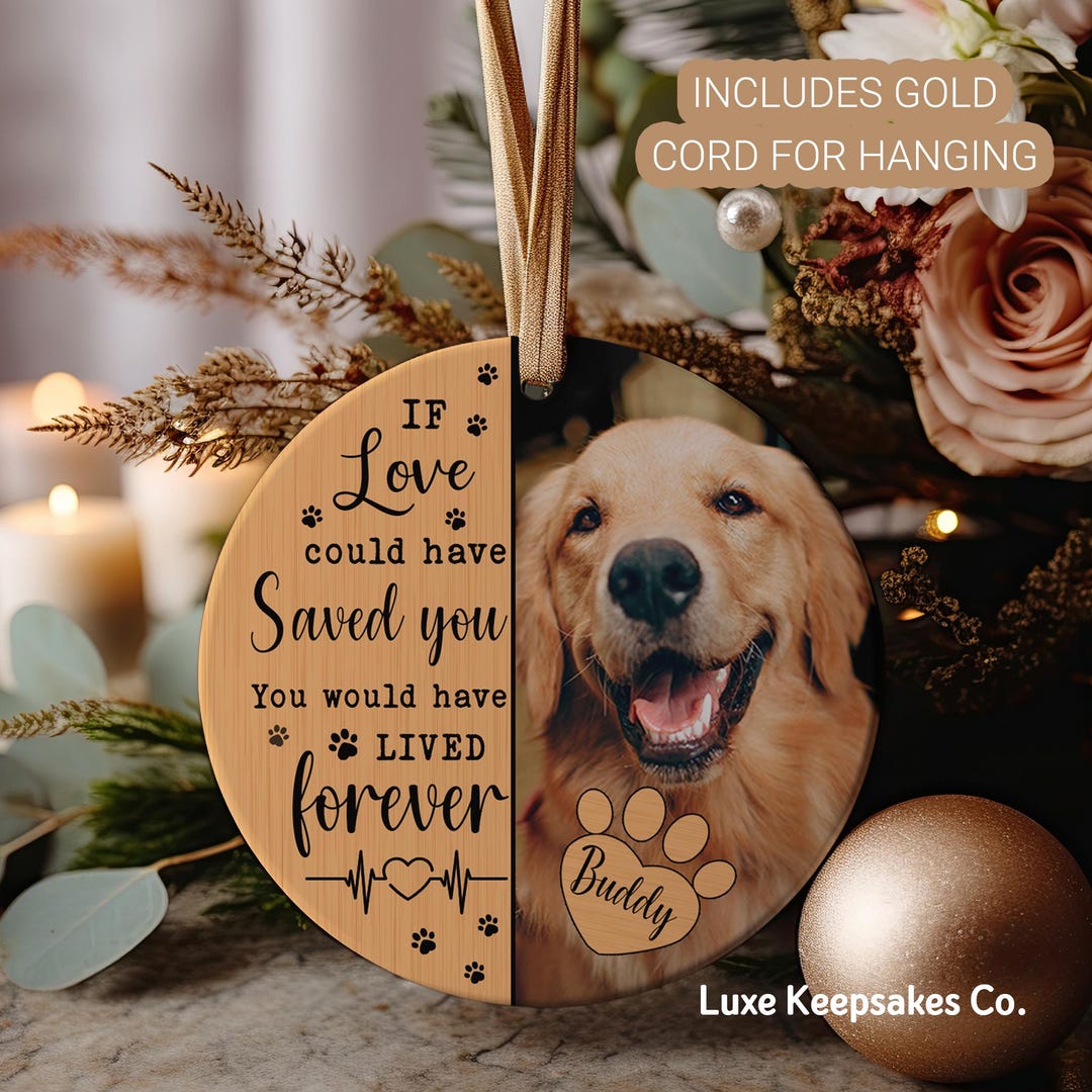 Personalized Dog Memorial Ornament Photo | Custom Pet Name Ceramic ...