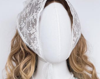 Romantic 100% Silk French Holiday Embroidered Mulberry Triangle Headscarf | Hair & Skin Friendly Wrap | Women's Lightweight Kerchief