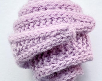 Handknit Wool Sophie Chunky Scarf | 39" x 4.7" Lightweight Cozy Winter Accessory