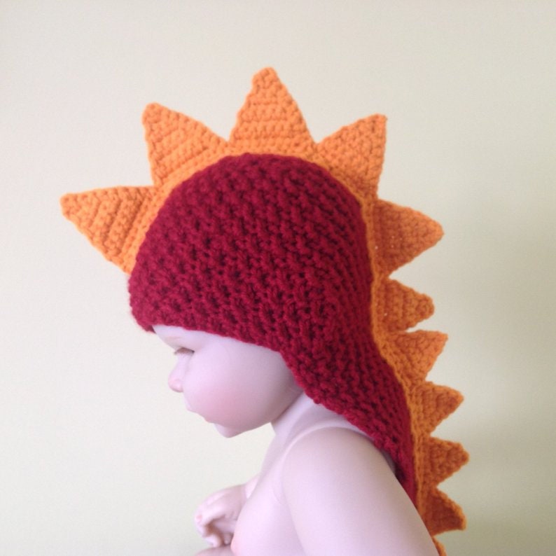 newborn hat dinosaur, dragon knit hat, newborn photo prop, halloween baby hat, baby shower gift, gift for new baby, baby coming home outfit image 8