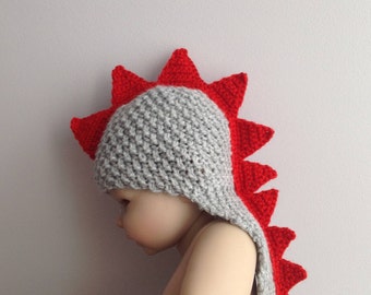 newborn knit hat, dinosaur/ dragon  newborn/ baby hat, halloween baby hat, newborn photo prop,  baby coming home outfit, baby shower gift